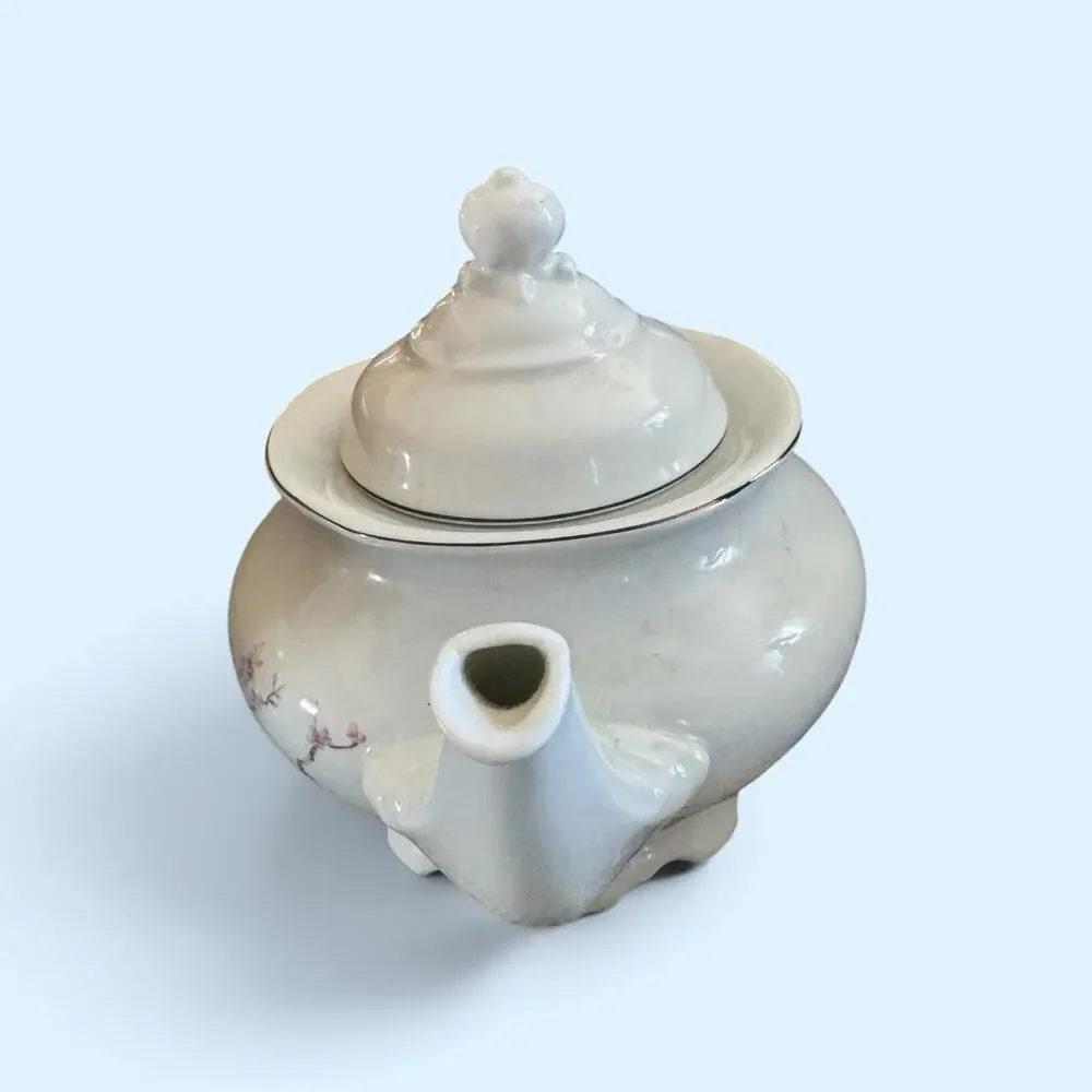 Vintage Porcelana Schmidt Brasil Ceramic Teapot Floral Design